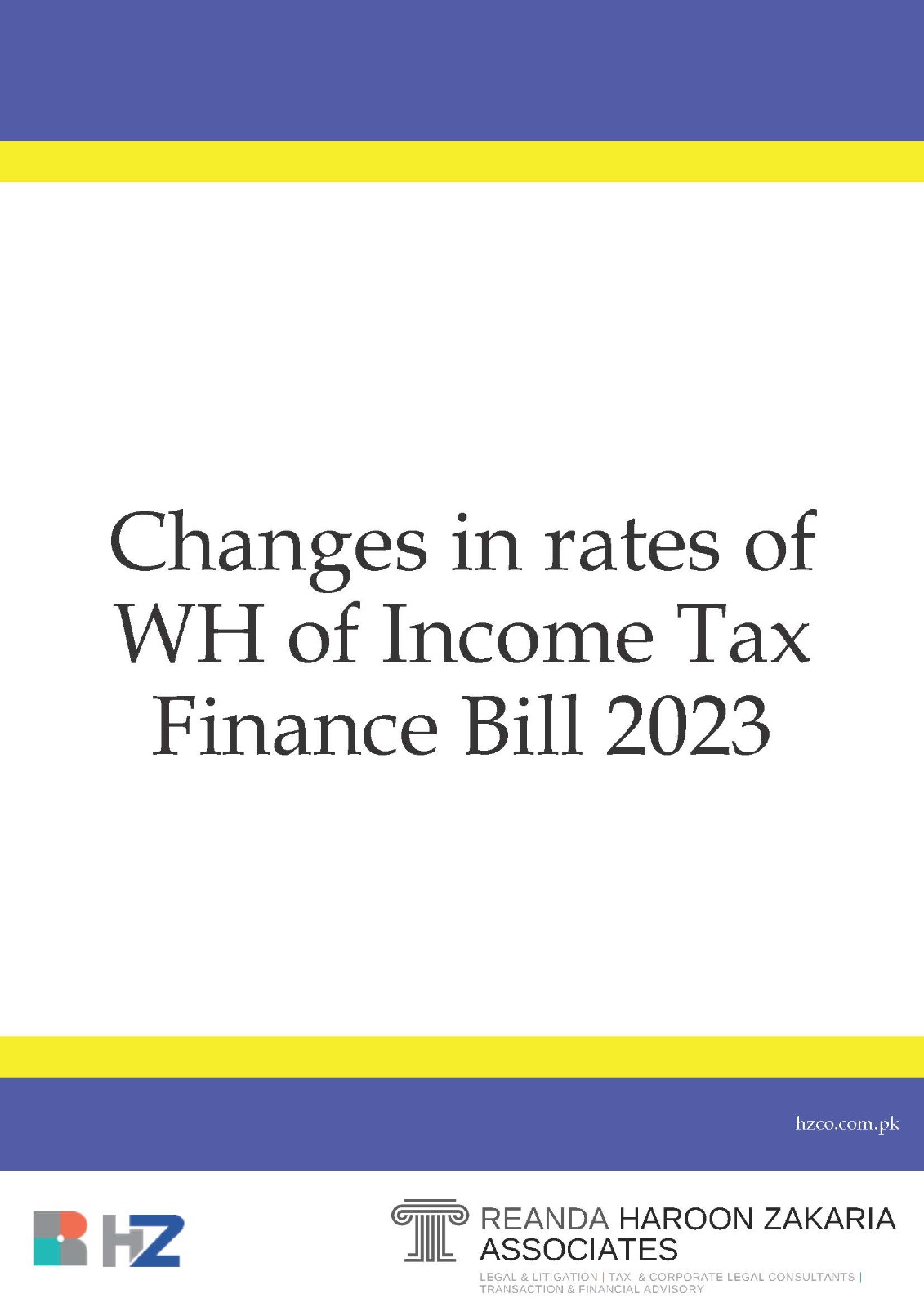 Changes in Rates of WH of Income Tax Finance Bill 2023