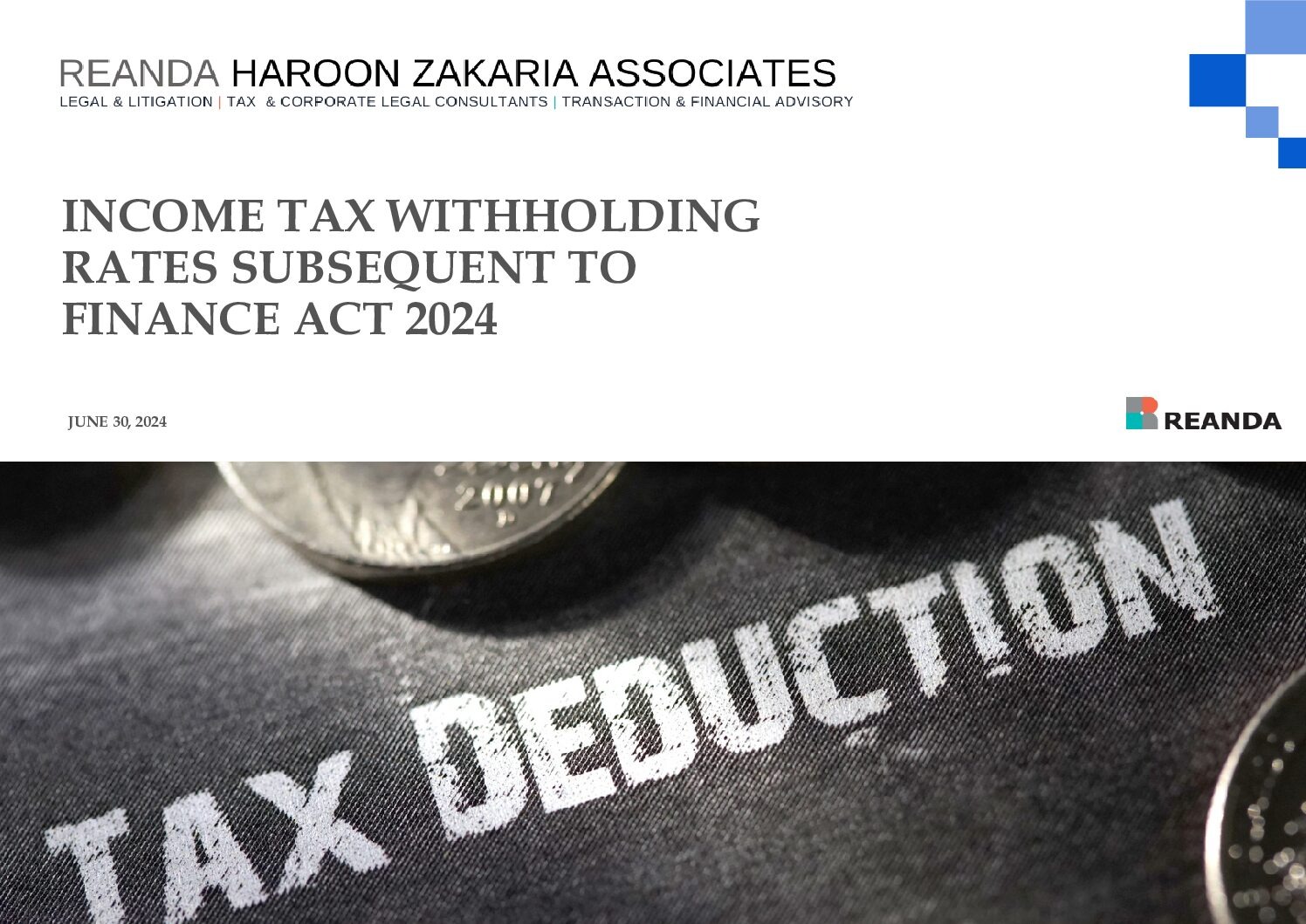Income Tax Withholding Rates Subsequent to Finance ACT 2024